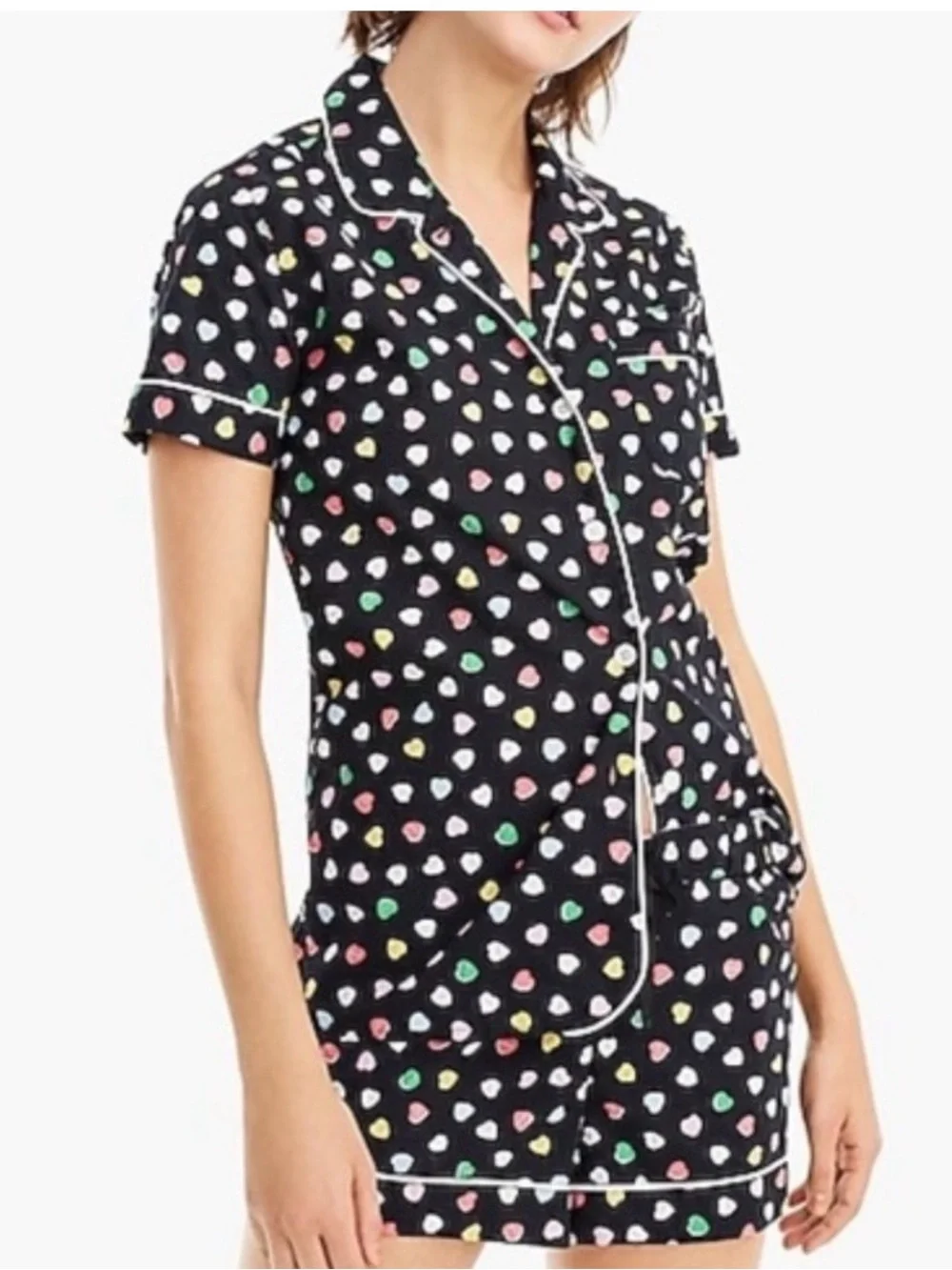 J.Crew Candy Heart Conversation  Pajama Set | Size Medium loungewear Sleepover